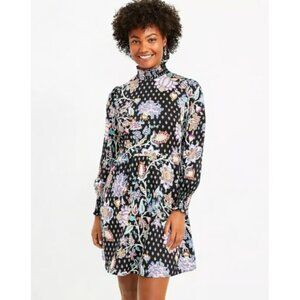 Women's - LOFT Floral Long Sleeve Mock Neck Dress, Size 6